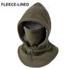 3-i-1 Fleece Dubbellager Integrerad Mössa Vindtät Varm Vinter Flanell Varm Maskmössa Balaklava Huva Fodrad med Fleece 360 Full Täckning