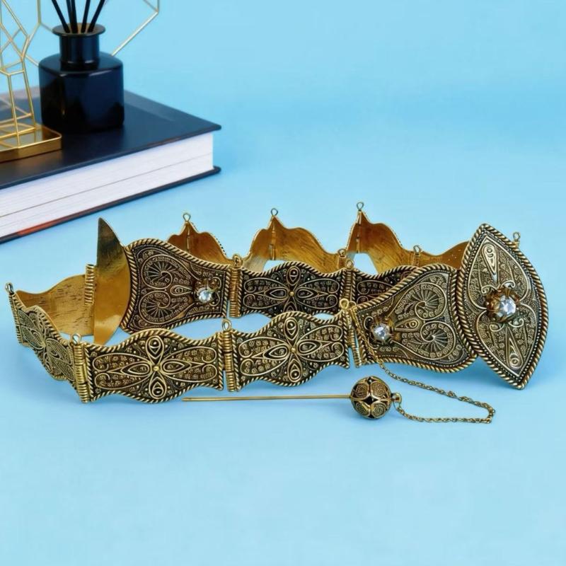 Traditional Caucasian Ethnic Belt Zinc Alloyed Retro Design Waist Sash For Men Women And Kids Fashion Accessory
