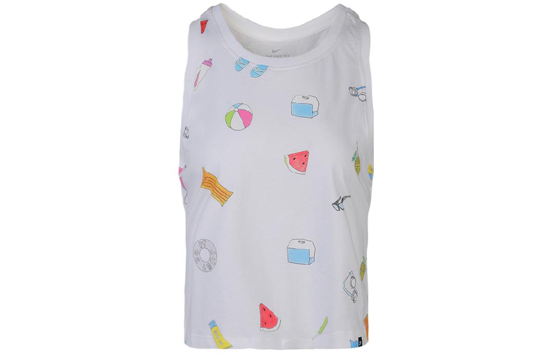 Nike Tank Tops Women s White Moderate Straight Fit CI1128-100 S