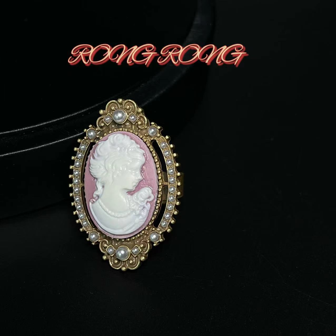 Средневековые Винтажные Ретро Королевский Стиль Кармело Трехмерный Рельефный Портрет Серьги Клипсы Серьги Кольцо Темперамент Легкая Роскошь