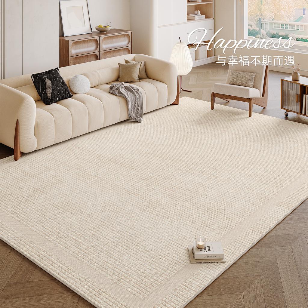 Modern Style Living Room Decoration Line Carpet Soft Rugs for Bedroom Stripe Design Non-slip Rug Home Cream Style Floor Mat