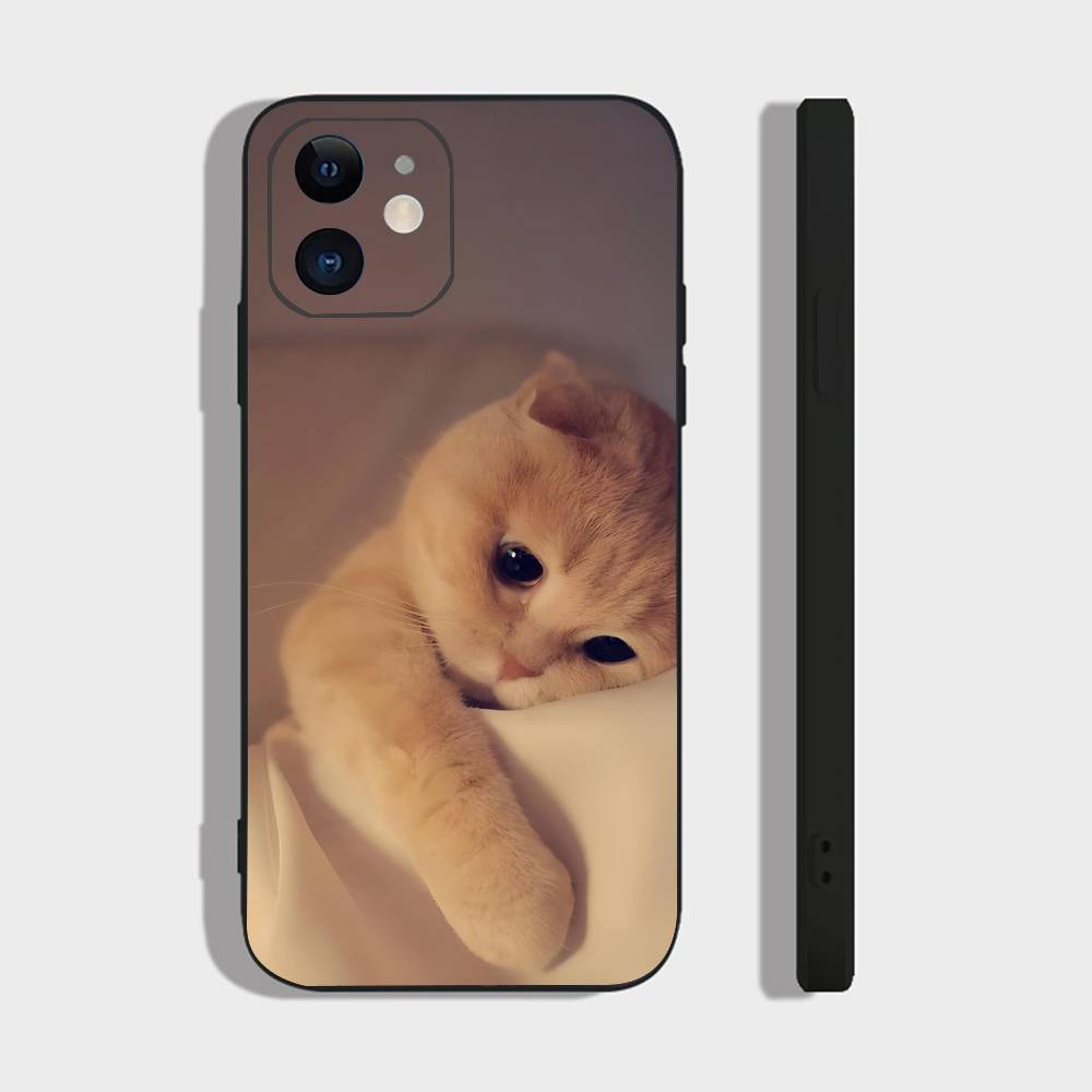 Cute Cat Phone Case For IPhone 17 Air 16 15 14 13 Pro Max 11 12 Black Silicone Cover