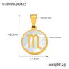 18K Gold Titanium Steel Constellation Pendant - Round, Versatile, Simple Design with Shell Accents, European and American Style Jewelry.
