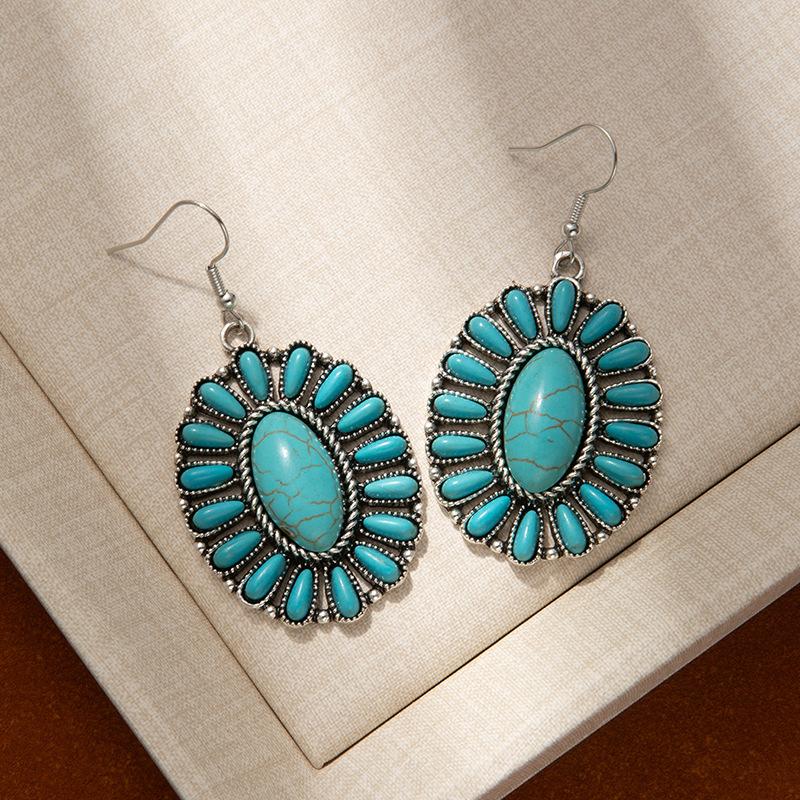 

Vintage Flower Earrings, High-End Heavy Industry Loose Oval Drop Earrings, Women S Fashion Exaggerated Ear Jewelry
