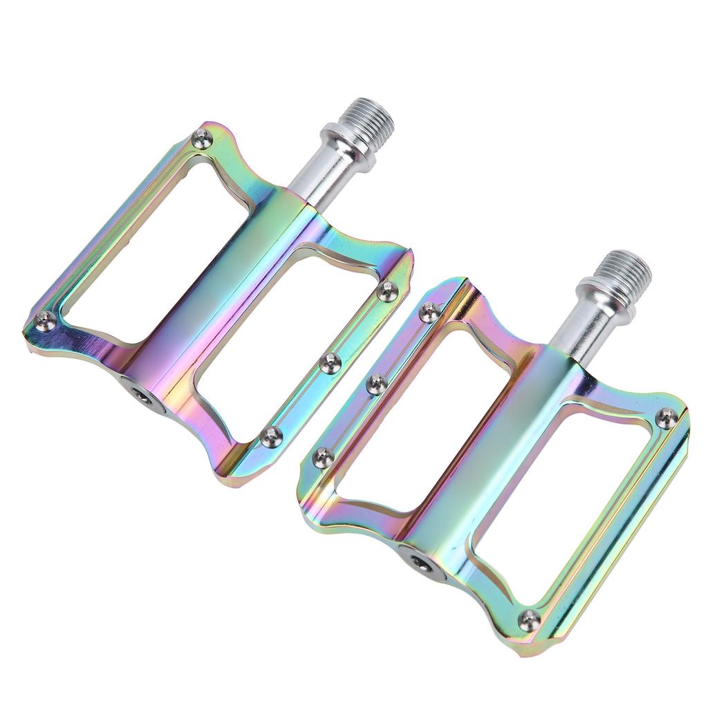 Aluminum Alloy Colorful Mountain Bike Pedals Lightweight Flat Bicycle Pedal Sets