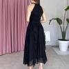 European & American Style 2025 Summer Women's French Ruffle Waist Slimming Dress