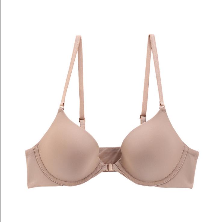 Breathable Front Closure Women's Anti-Sag Seamless Bra for Small Chests