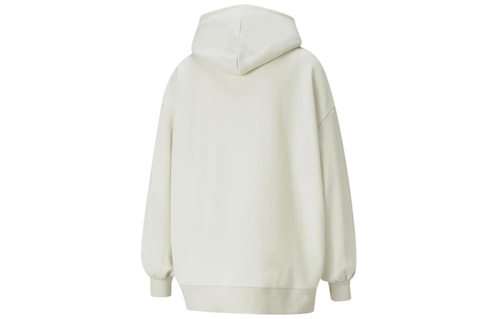 PUMA Classics Oversized Logo Fleece Lined Thermal Casual Loose Fit Hooded Sweatshirt Winter Women's Smoke Gray 530280-05