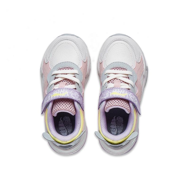 Li Ning Cloud River Shock Absorption Rebound Comfortable Kids Running Shoes Kids Running Shoes White Pink YKNT082-4