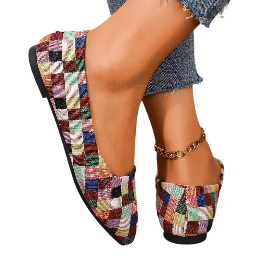 Módní Dámské Boty Mokasíny Baletní ploché špičaté špičky Bosé Nazouvání Ležérní Plochý podpatek Pohodlný Náhodný vzor Žena Velikost obuvi 43