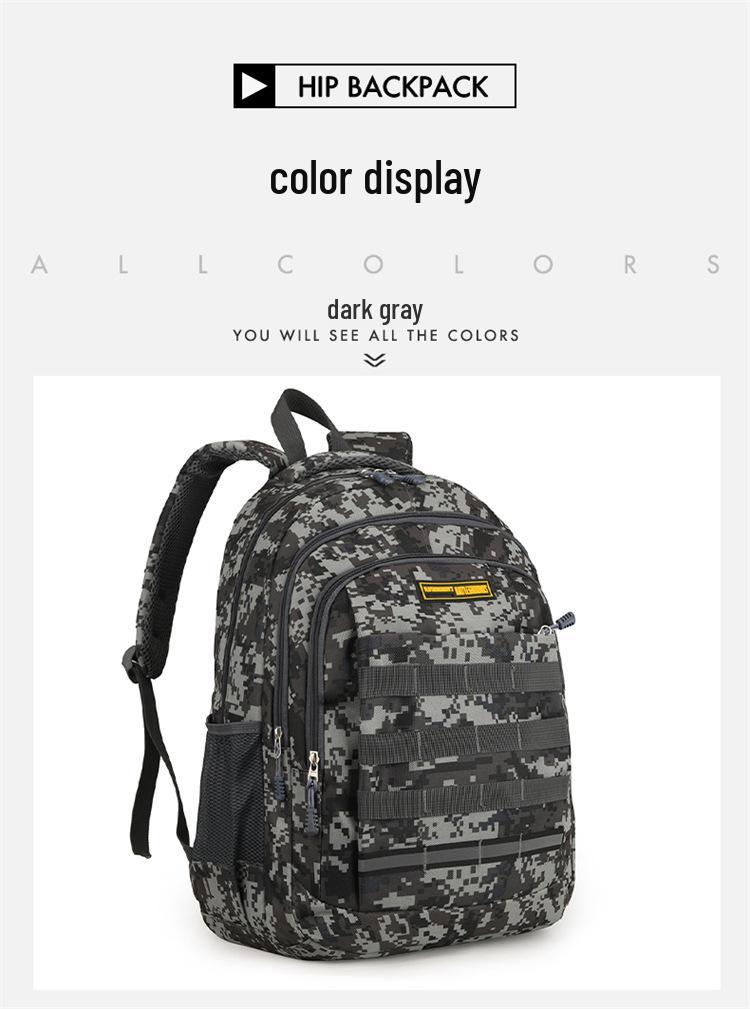 Large Capacity Men's Outdoor Sports Mountaineering Backpack - Camouflage Tactical School Bag