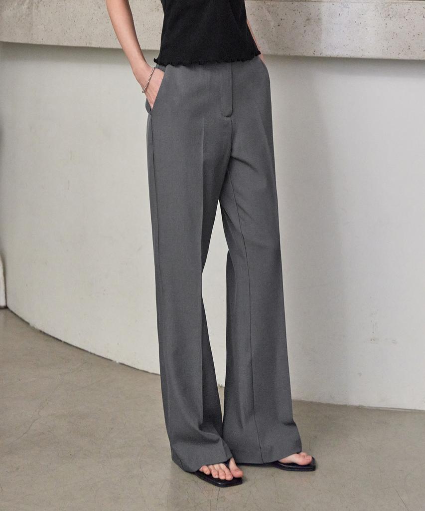 Leondeondada Signature Essentail Bootcut Slacks, Charcoal