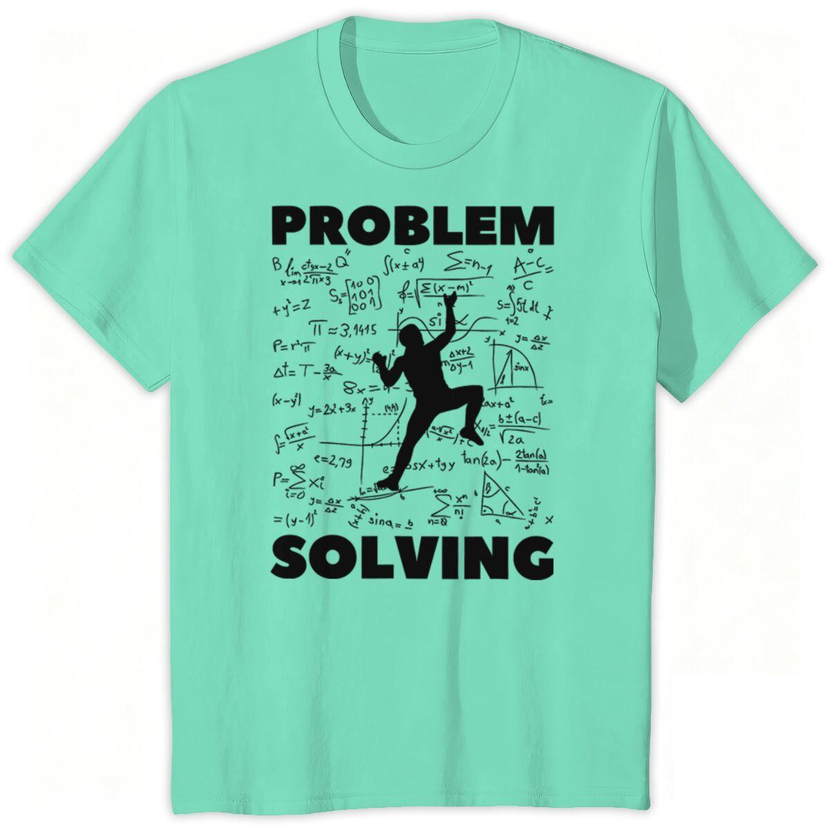 Problem Solving Math Tshirts for Men Women Funny Climbing Math Graphic T Shirts Sport Climber Short Sleeve Tee Tops S