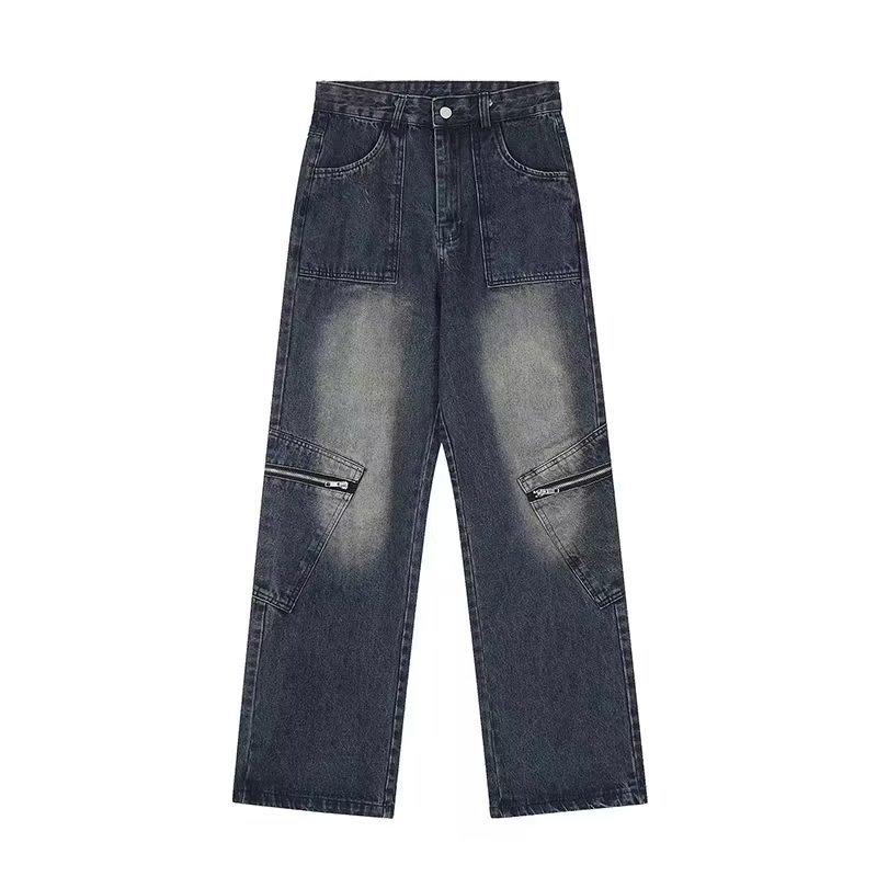 Джинсы мужские JYL Винтажные Американские Рваные Летние Узкие Расклешенные Модные Узкие Прямые Деним 3XL