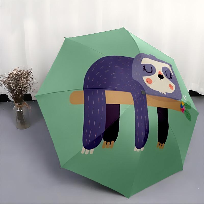 1pc Sloth Branch Automatic Folding Umbrella - 8-Rib Compact Travel Umbrella Durable & Portable for Outdoor Use, Perfect Gift for Birthdays119