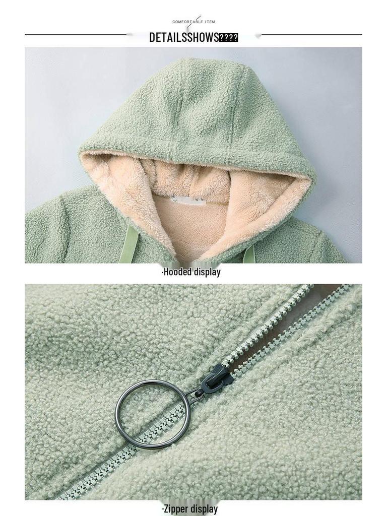 Women's Plush Mid-Length Imitation Lambskin Jacket - New for Autumn/Winter 2024, Loose Korean Style Cardigan