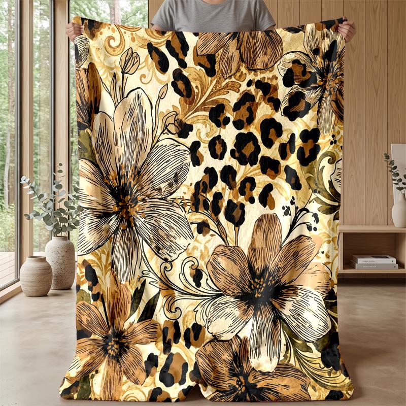 Floral Fantasy Frame 1 Theme Blanket Lightweight Warm Flannel Blanket Decorative Throw Blanket for Home Decoration