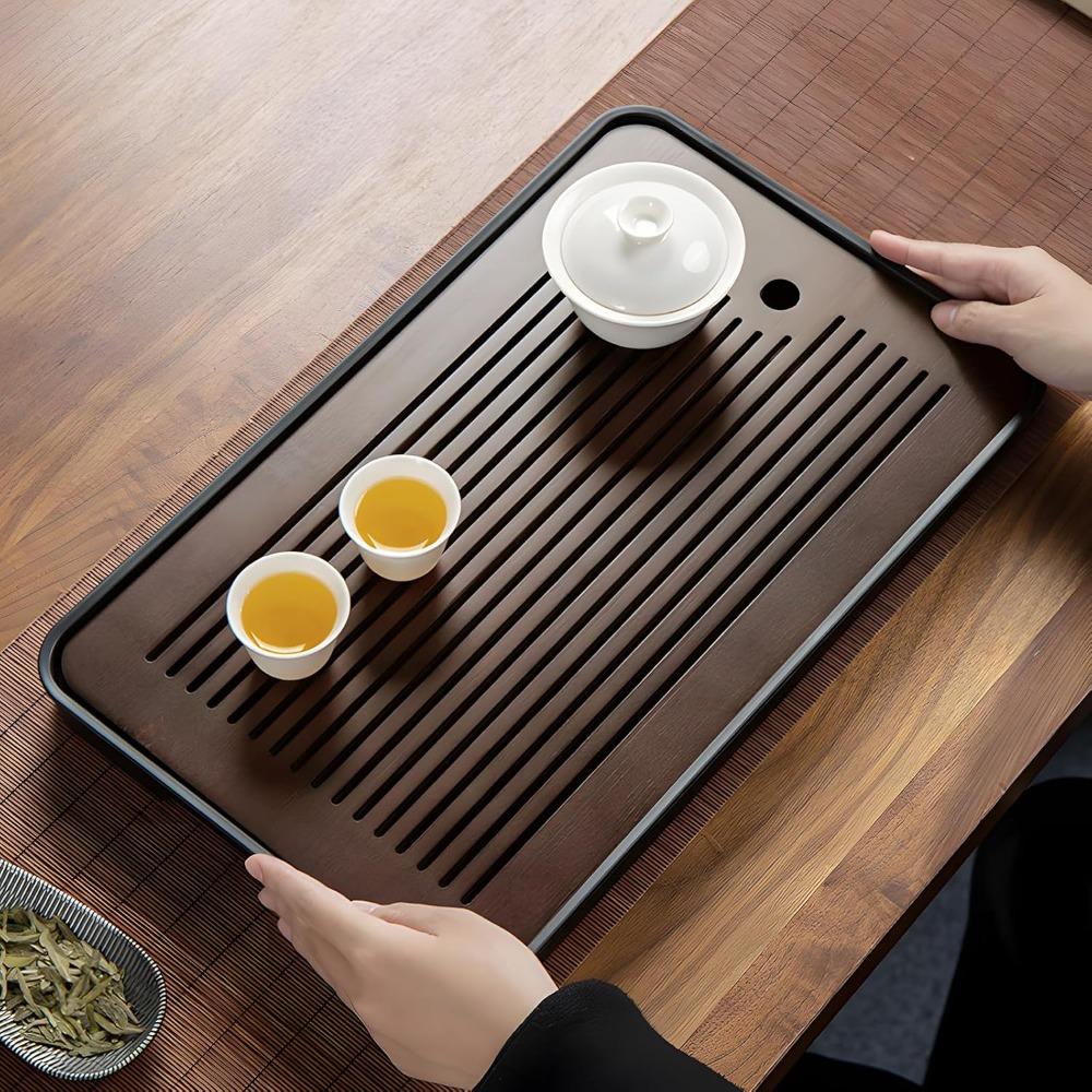 1 Piece Bamboo Tea Table Household Portable Detachable Kung Fu Bamboo Tea Tray Drain Tray Storage Dry Wet Dual Use Easy To Clean