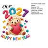 Cute Lamb Window Decals Chinese New Year Stickers, 2027 Goat Static Clings, No Glue Decorations Crochet Knit Sheep Decals, Reusable Decor for