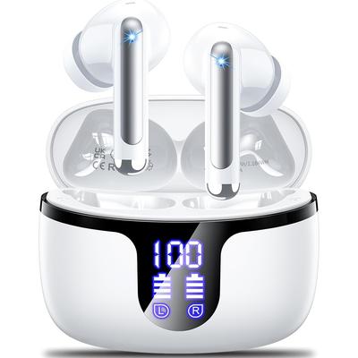 Wireless Earbuds Bluetooth 5.4 Headphones Bass Stereo, Ear Buds Noise Cancelling Mic IP7 Waterproof In Ear Earphones 36Hrs Headset for for Android iOS