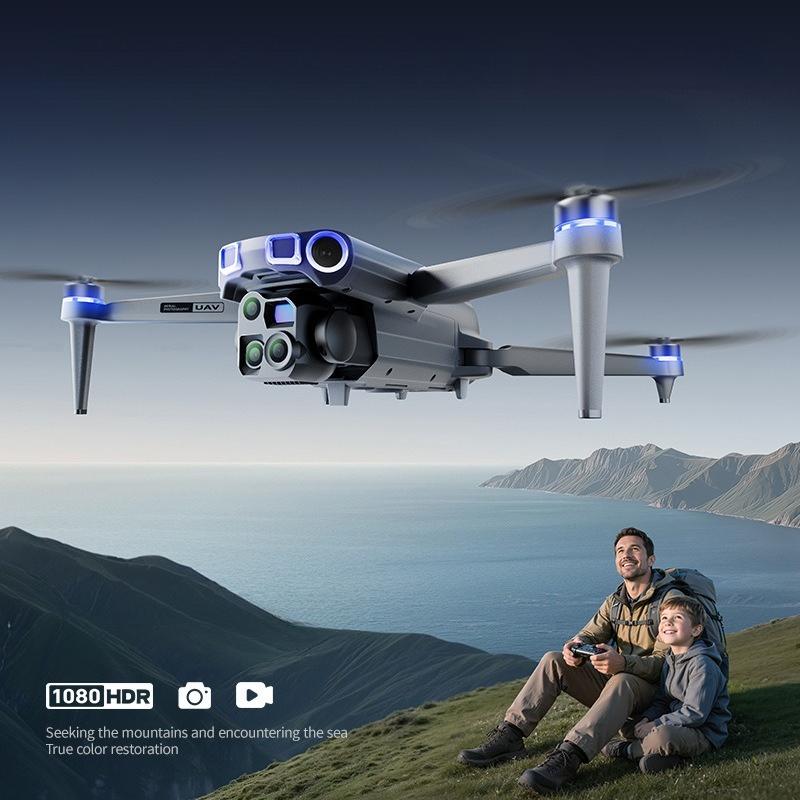 P52 GPS Drone with 4K HD Camera 4.5 Inch Screen Remote Control Brushless Motor Obstacle Avoidance RC Quadcopter Professional Photography Helicopter