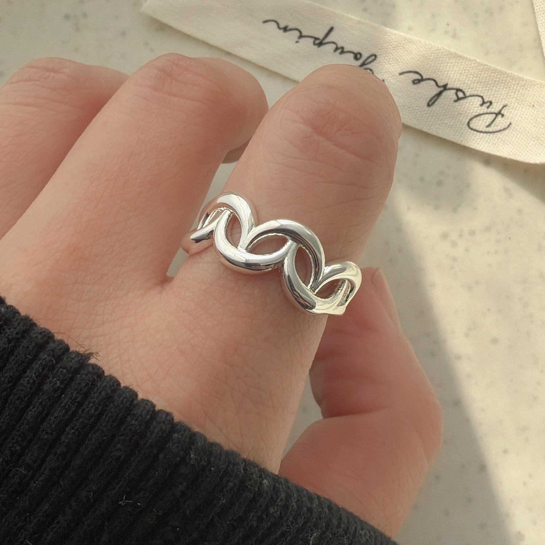 

925 Sterling Silver Rings for Women Couple Minimalist Handmade Simple Moon Star Ring Fine Jewelry Gift Prevent Allergy resizable