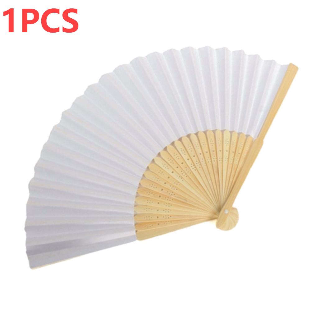 

50-1 шт. Пустой белый бумажный бамбуковый складной веер для практики, каллиграфии, живописи, рисования, свадебного подарка, украшения, новый