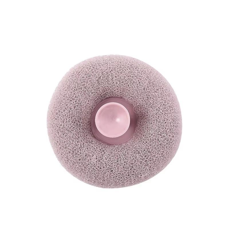 1pc/4pcs Circular Shower for Massage Mesh Bath Sponge Ball with Suction Cup Body Shower Cleaner Massage Bubbler Bathroom Tools