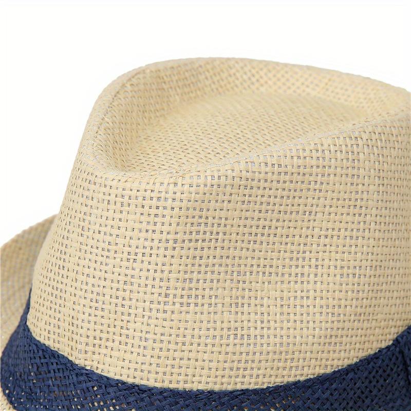 Men'S Breathable Woven Straw Fedora Hat with Rolled Brim - Vintage Style for Sun Protection, Beach, Outdoor Hat, Paper Straw Hat