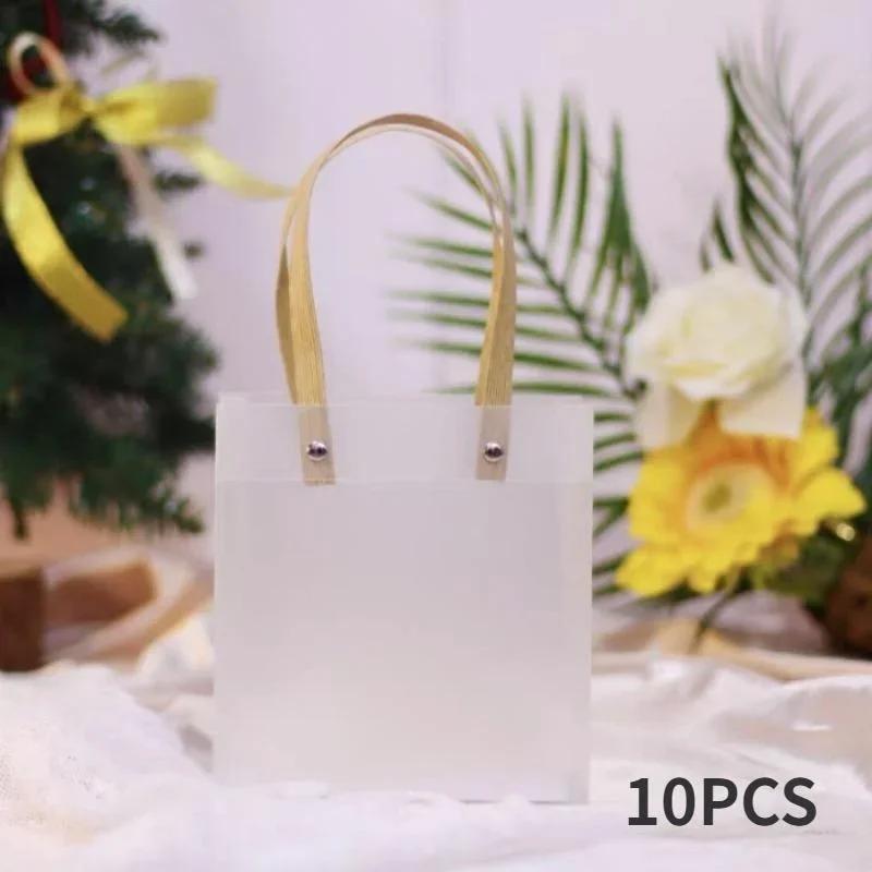 

10pcs Holiday Gift Bags Eco Friendly Companion Gift Candy Bags Holiday Gift Birthday Gift Bags, Anniversary, Frosted Tote Bags 5x5x5cm