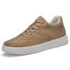 Men's Plus Size Autumn Height-Boost 6CM Leather Sneakers - Fashionable Casual White Shoes