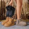 New winter thick-soled soft-soled snow boots velvet winter warm non-slip leather waterproof super thick short boots