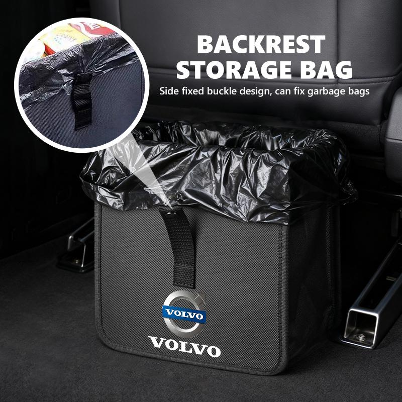 Car Leather Stuff Storage Bag Seat Middle Tissue Hanging Bag For Volvo Xc60 Xc90 V40 V60 S60 V50 V90 S80 C40 XC40 V70 XC70 C30