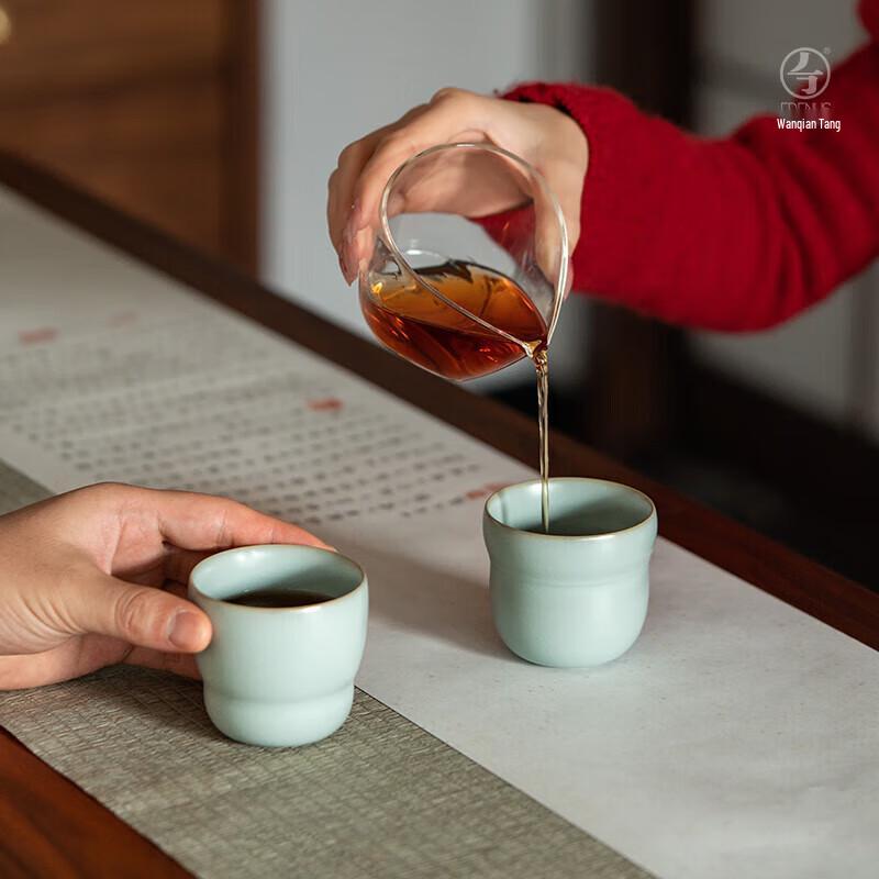 Wanqiantang Ru Kiln Ceramic Tea Cup Gift Set