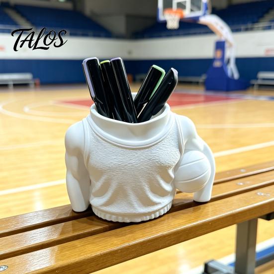 Modern Aesthetic Pen Container Basketball Player Holder, 3D Printed Sports Themed Desktop Organizer, Desk Organizer for Office Funny Pencil