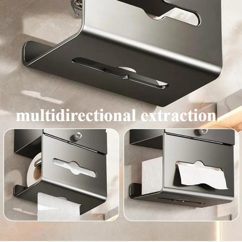 Morden Tissue Boxes Luxury Stainless Steel Tissue Box Simple Multifunctional Toilet Storage Rack with Storage Household Supplies