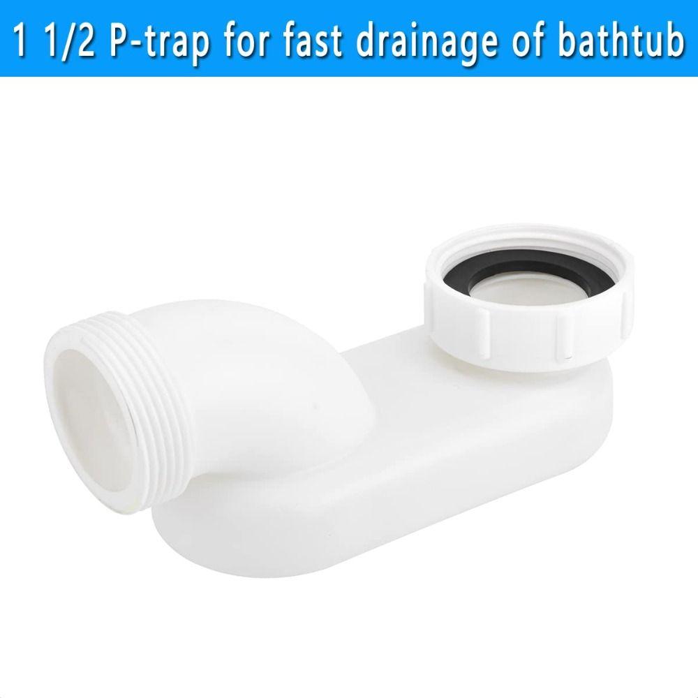 ABS Low Profile Flat 1 1/2 P Trap Kit Durable Freestanding Tub Drain Bath