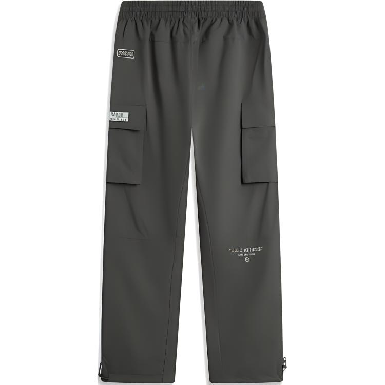 Li Ning Wade Series Sports Loose Simple Solid Color Casual Pants Men bottoms Graphite-Gray AKQU421-1