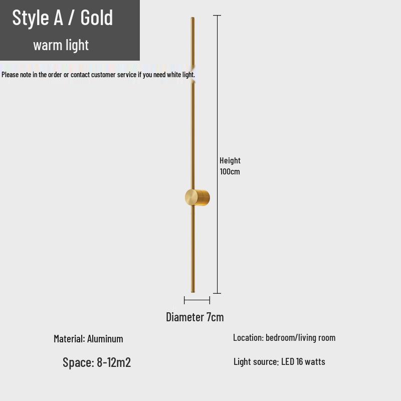 Nordic Rotatable Long Strip Wall Lamp - Modern Luxury for Living Room or Bedroom