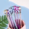 5pcs Set Diamond Heart Round Ballpoint Pen Colorful Imitation Metal Rod Crystal Liquid Sand Crushed Diamond Pen Crystal Gemstone Ballpoint Pen