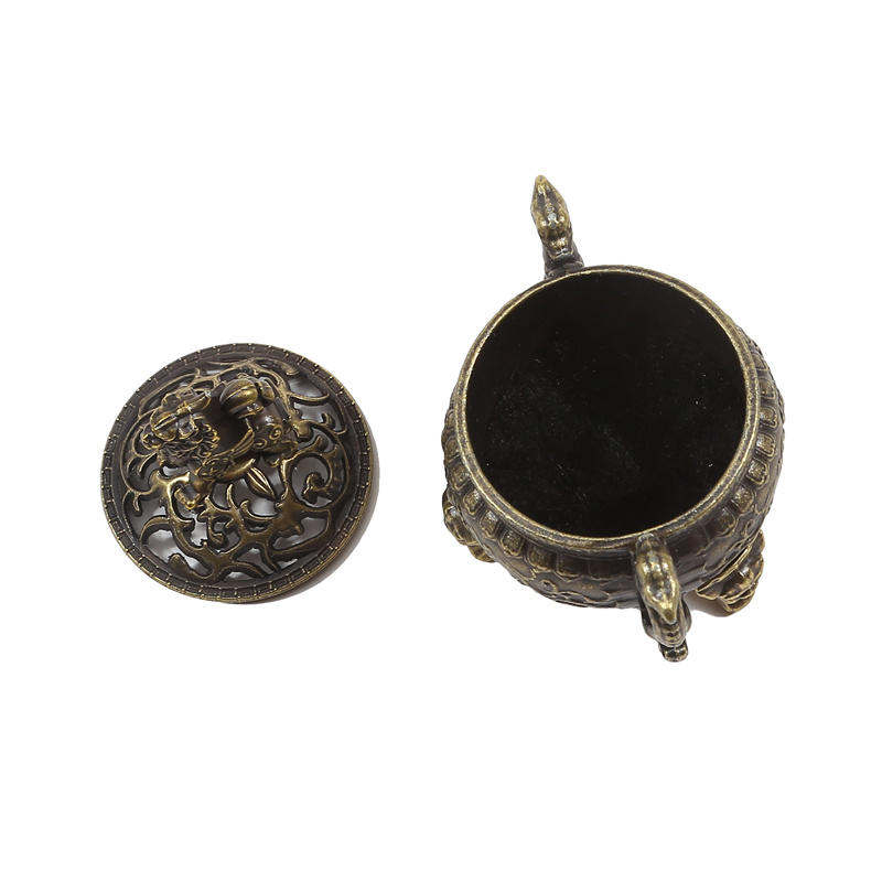 Exquisite Auspicious Cloud Incense Burner Suanni Plate Small Incense Burner Chinese Double Dragon Carved Cauldron Stove
