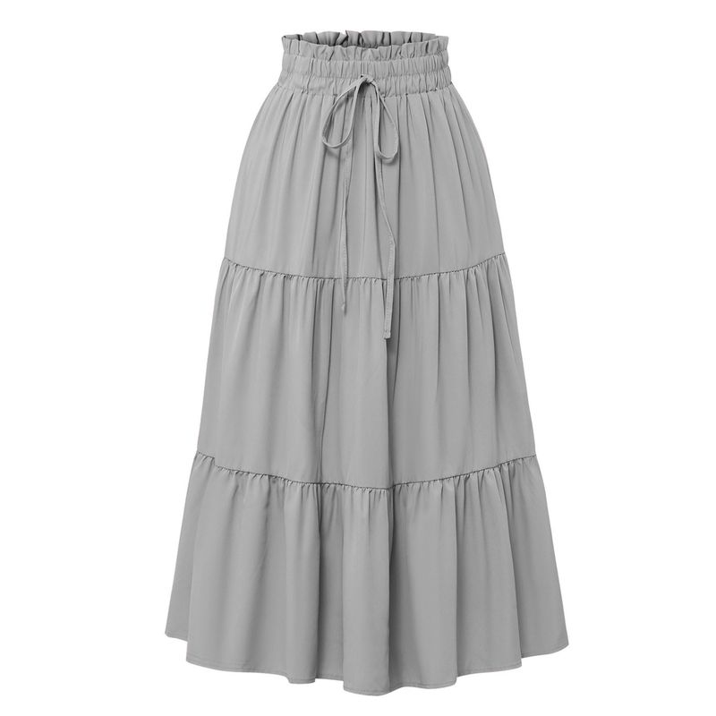 Bohemian A- Line Skirt Long Dress Bohemian A Word Flowy Layered Half-Length Skirts