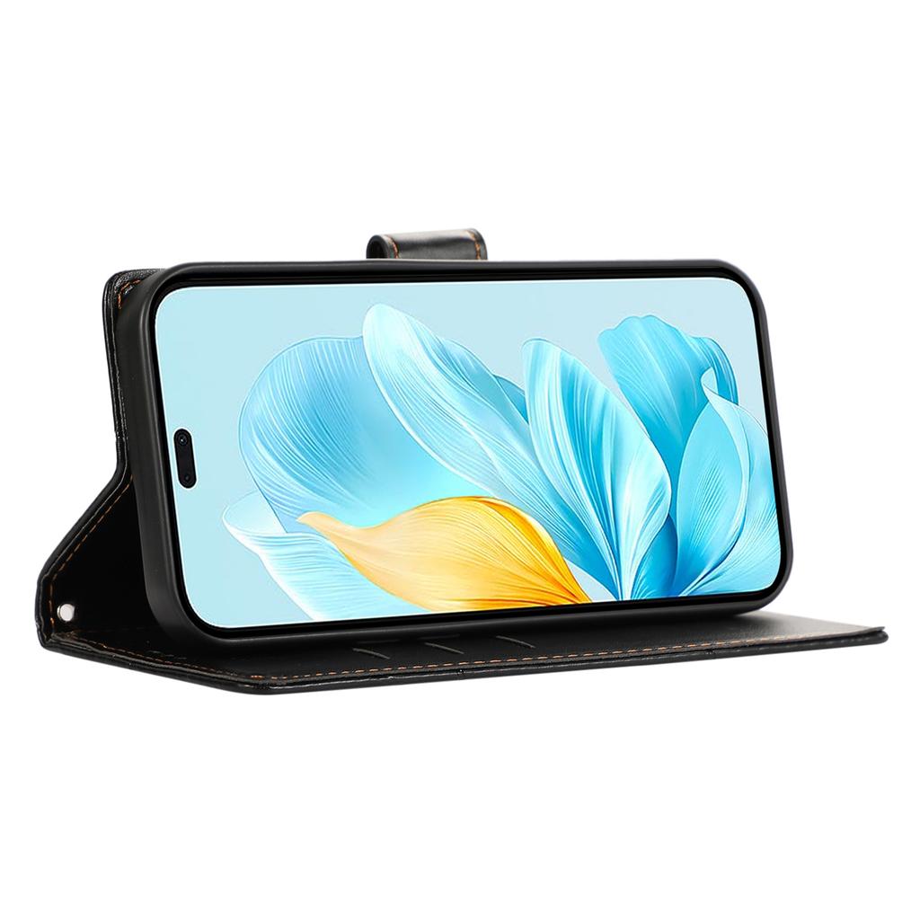 DF-06 For Oppo Reno13 F 5G (Reno 13 FS 5G)/4G Phone Case Line Imprint Leather Wallet Cover