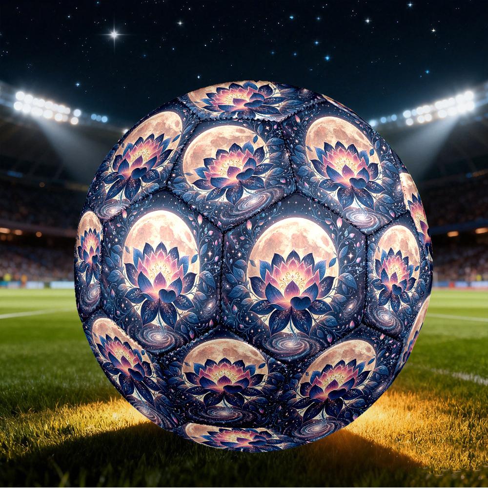 1pc Moonlit Lotus Size 5 Soccer Ball Professional Match Training Football Indoor &Outdoor Sports Ball Training Ball Lightweight Durable Y15