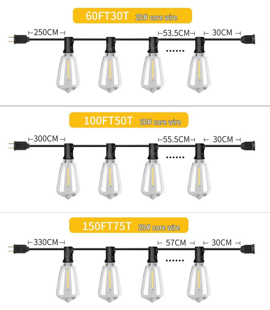 Cross-Border ST38 String Lights: Outdoor Waterproof LED for Camping, Tent, Courtyard, and Festival Decor
