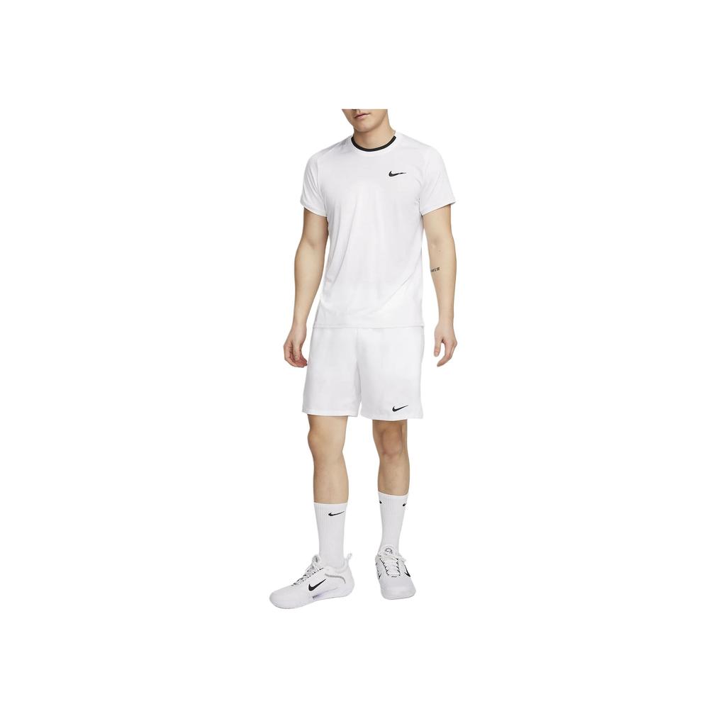 Nike Court Advantage Solid Crew Neck Casual Short Sleeve T-Shirt Men Tops White FD5321-102
