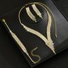 Gioielli: Set di Gioielli Completo con Collana, Orecchini, Bracciale, Anello Super Scintillante con Frange di Diamanti Set di Gioielli da Sposa