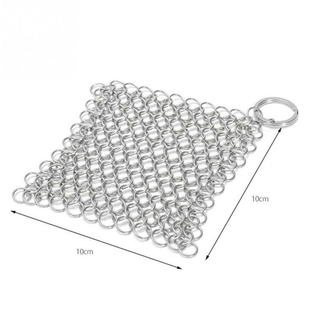 Scrubber Durable Chainmail Square Cleaning Cast Iron Cleaner Stainless Steel Kitchen Tool Pan Brush