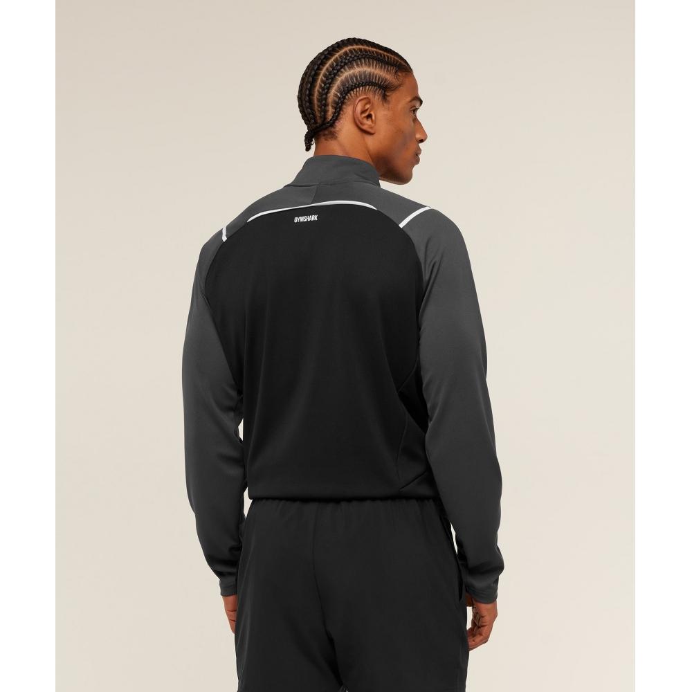 Gymshark Arrival Contrast 1 4 Zip Gs Onyx Grey Gs Black A5b2b Gb78