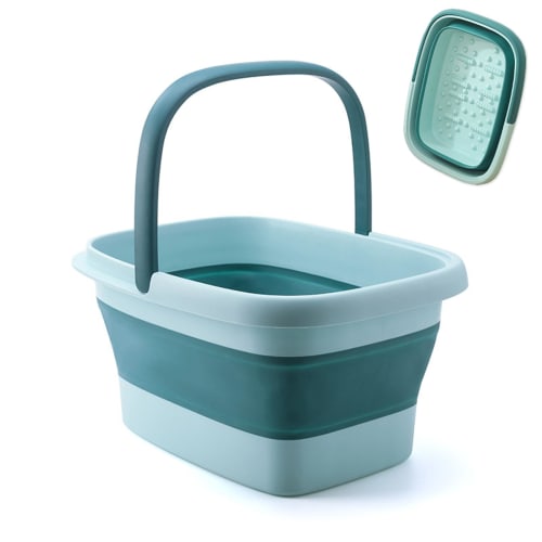 Folds Down To Just 8cm. HASEVI Foot Bath Bucket, Foldable Footbath Bucket, Upgraded Quality, Waterproof, Insulated, Lightweight, and Easy To Store. Pe